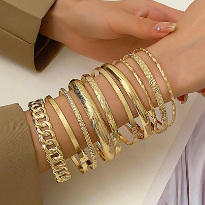Fashion Stainless Steel Bracelets for Women Men Twist Texture Bangles Gold Silver Color Jewelry Statement Streetwear Goth Gifts