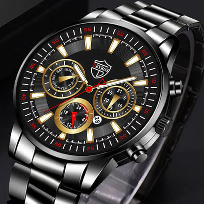 Fashion Men's Watches Business Stainless Steel Quartz Wrist Watch Male Casual Date Luminous Leather Bracelet Clock