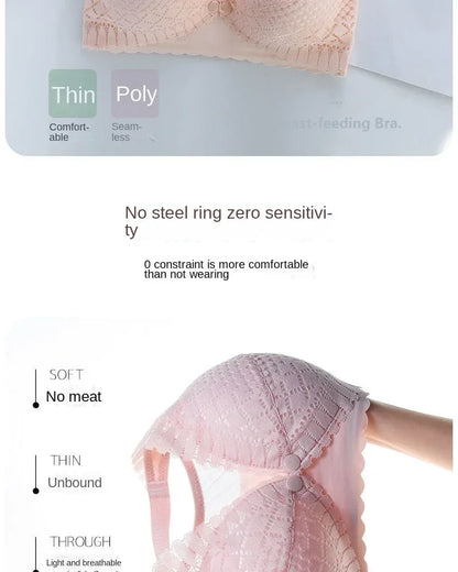 Front Button Maternity Nursing Bra Adjustable Gathered Underwear Comfortable Breastfeeding Bra for Feeding Pregnant Women Clothe