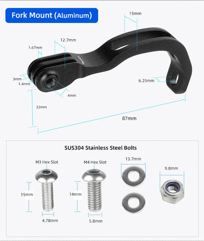 Bicycle Headlight Stand Mount W/ Gopro Interface MTB LED Lamp Bracket for Rockbros QD-250 YQ200/400 Blackbird L1