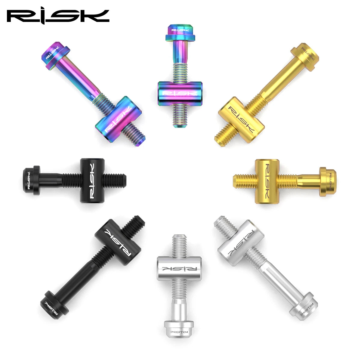 Risk 2pcs M5*30/40mm Titanium alloy Bicycle Seat Post Fixing Bolts MTB Road bike Seatpost Saddle Fixed Screws