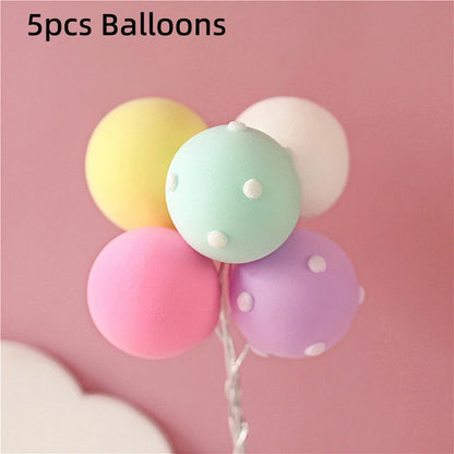 9 pcs unicorn rainbow cake topper unicorn with rainbow clouds stars Happy birthday cake decorations for girls one year old party