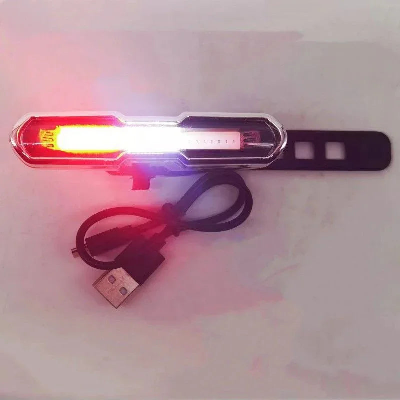 Bicycle Tail Light USB Rechargeable Bike Taillight Solar Power Long Endurance Cycling Rear Lamp Bright Mtb Warning Flashlight