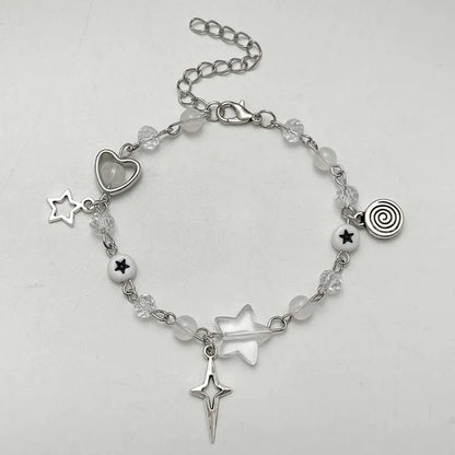 Fashion Couple Beads Bracelets Love Heart Star Handmade Y2K Charm  Anime Beaded Kawaii Friendship Couple Bracelet Jewelry