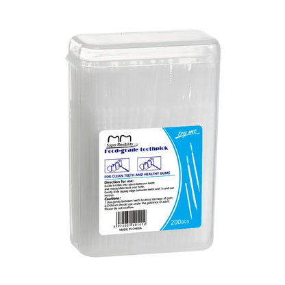 Toothpick Brush 200 PCs Boxed Plastic Toothpick Disposable Household Interdental Brush Teeth Picking Dental Floss