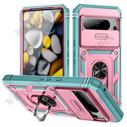 Case For Google Pixel 9 8 Pro 8 6 Pro 8A 7A  Google Pixel 9 Pro XL Heavy Duty With Camera 360 Degree Kickstand Cover