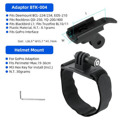 Bicycle Headlight Stand Mount W/ Gopro Interface MTB LED Lamp Bracket for Rockbros QD-250 YQ200/400 Blackbird L1