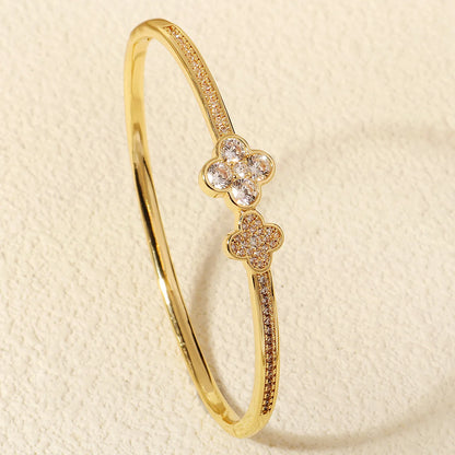 Copper With Zirconium Opening Female Simple Trendy Bracelet Women's Stainless Steel Jewelry Luxury Gifts for Girlfriends