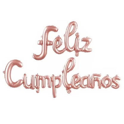 16-inch Spanish Happy Birthday Foil Balloon Set Birthday Party Decoration Feliz Cumpleaños Balloon Home Room Decor Birthday Gift