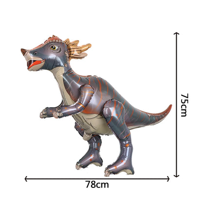1pcs Large 4D Dinosaur Foil Balloons Jungle Animal Baby Boys Birthday Party Decors Jurassic Standind Dragon Kids Toys Air Globos