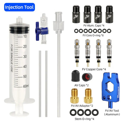 MTB Road Bike Tubeless Tire Liquid Injection Tool 60ml Tyre Sealant Syringe Bicycle Accessories  Valve Core Removal Tool Optiona