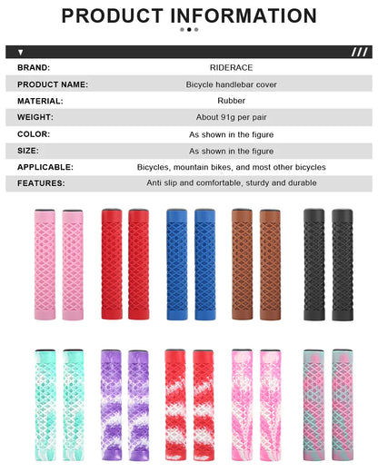 1Pair Bicycle Handlebar Grips Lengthening Non-Slip Soft Rubber Mountain Bike Grips For 22.2mm Handlebar Scooter Tricycle BMX