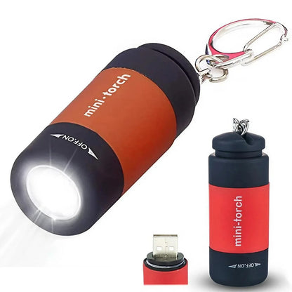 Mini Keychain Lamp Keychain Pocket Torch USB Rechargeable LED Light Flashlight Lamp Waterproof Keychain Light 1PC