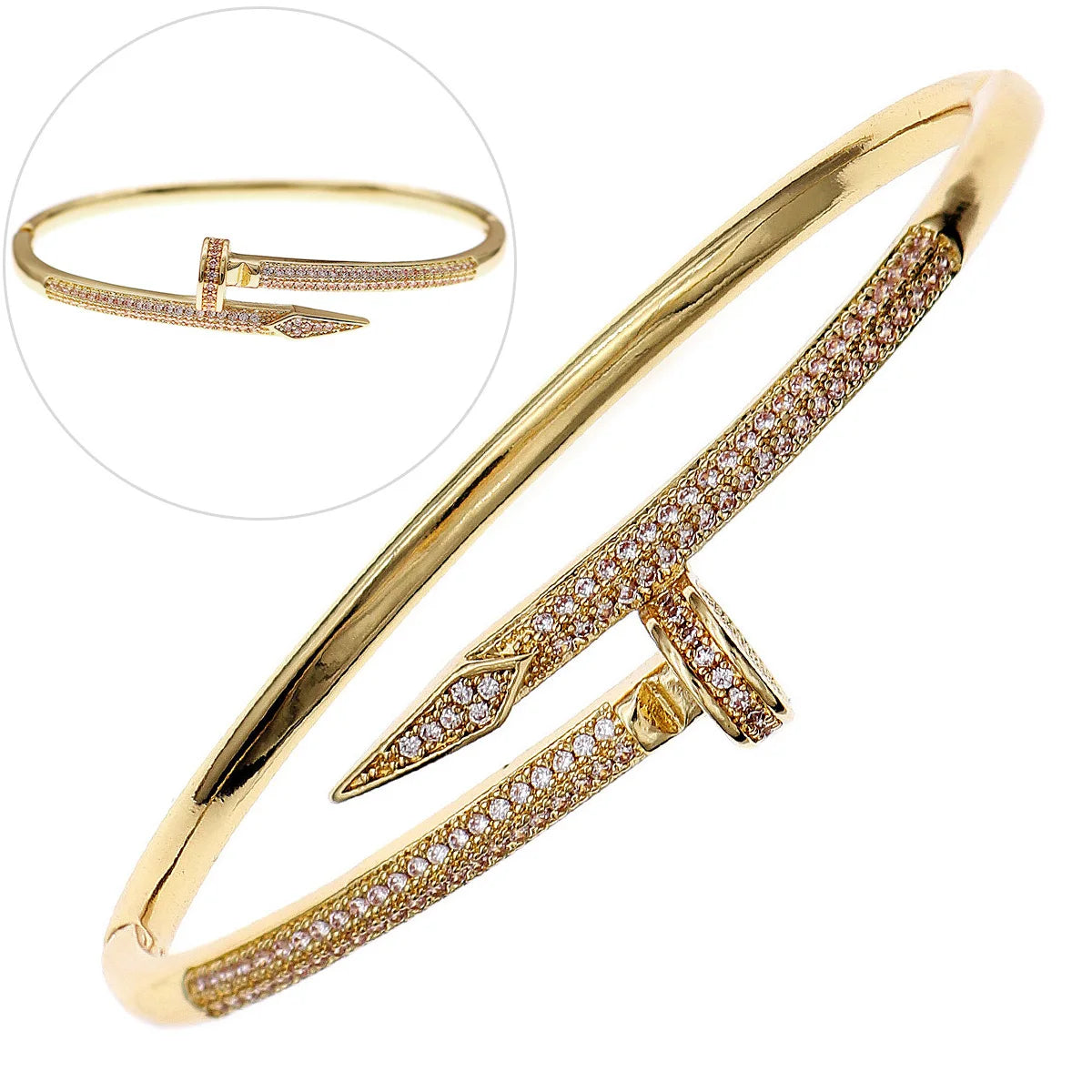 Copper With Zirconium Opening Female Simple Trendy Bracelet Women's Stainless Steel Jewelry Luxury Gifts for Girlfriends