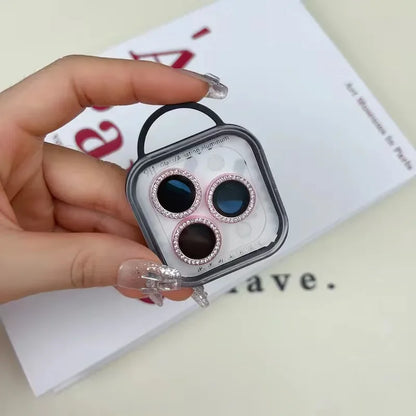 2-3Pcs Diamond Camera Lens Protector For IPhone 12 13 14 15 16 Pro Max Back Mini Cover Lens Ring Glass For IPhone 14 15 Plus Fil