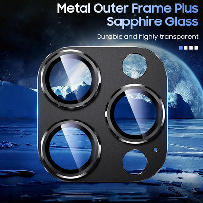 Titanium Black Metal Glass Camera Lens Screen Protector For iPhone 16 Pro Max 16 Plus 16 Protection Cover 15Pro 14Pro Accessory