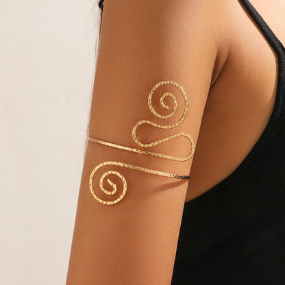 1PC Women's European and American Fashion Gold Geometric Arm Chain Bracelet, Date Travel Banquet Party Festival Dress up Gift