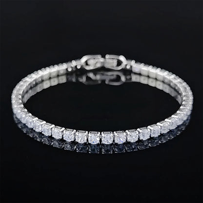 2024 New Arrival  Luxury Round Silver Color on Hand Bracelet Bangle for Women Anniversary Gift Jewelry Bulk Sell S5650