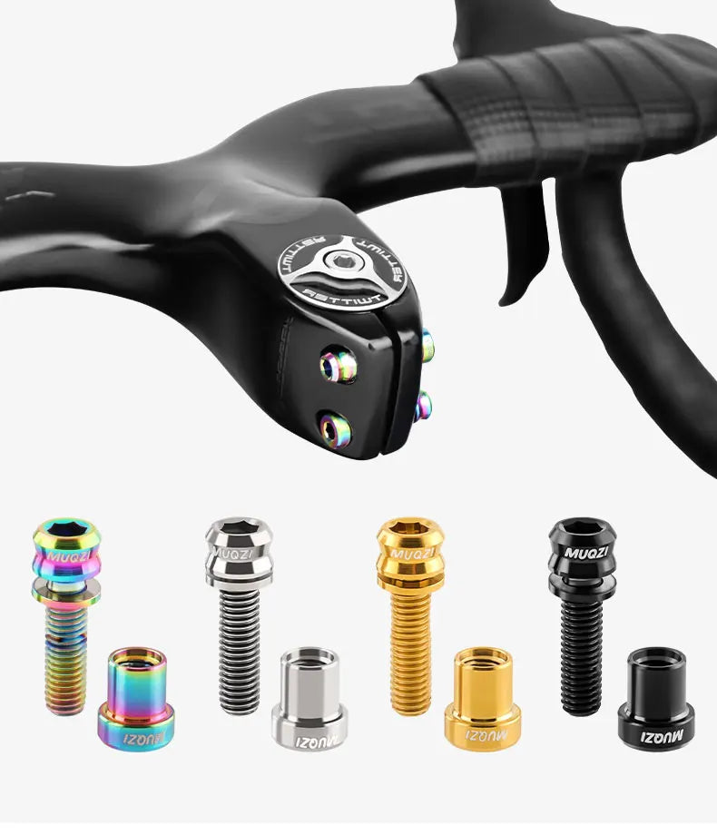MUQZI Titanium Bolt M5x17mm M5x19mm Bicycle Nut Titanium Alloy Stem Bolts MTB Road  Folding Bike Screw Accessories