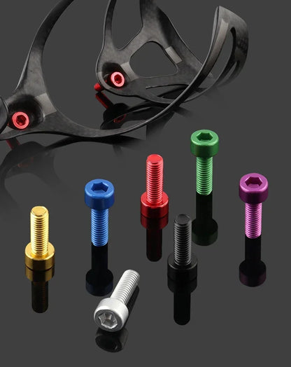 2pcs Bicycle Bottle Cage Screw M5 Aluminum Alloy Cycling Water Bottle Holder Bolts Hex Socket Fixing Screw MTB Bike Accessories