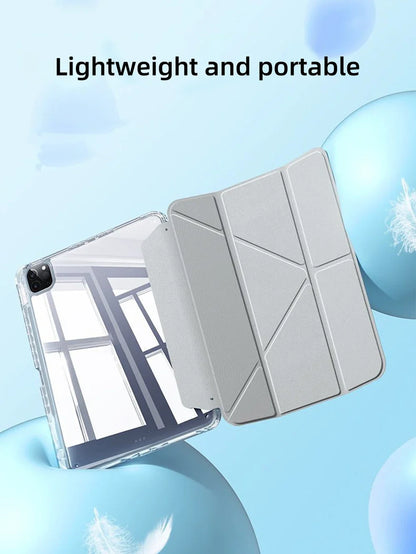 For iPad Case 2024 iPad Pro 13/11 M4 Air 11/13 M2 for 10th Gen Pro 12.9/11 Air 4/5th mini 6 Cover Y-bracket Acrylic Transparent