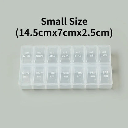 New Weekly Portable Travel Pill Cases Box 7 Days Organizer 14 Grids Pills Container Storage Tablets Vitamins Medicine Fish Oils