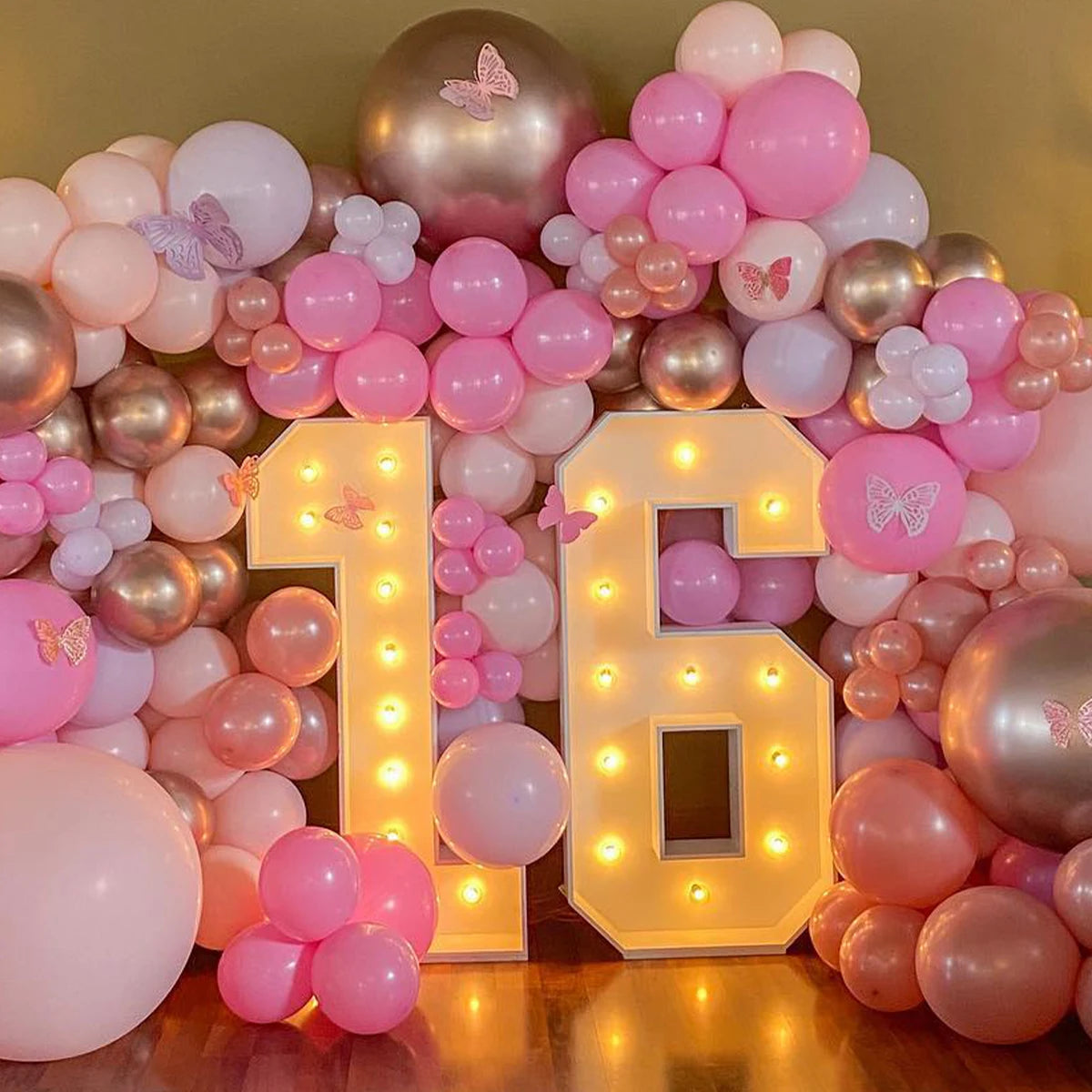 Giant Birthday Figure Led Light Balloon Filling Box 1st Birthday Balloon Number 30 40 50 Balloon Frame Wedding Decor Baby Shower