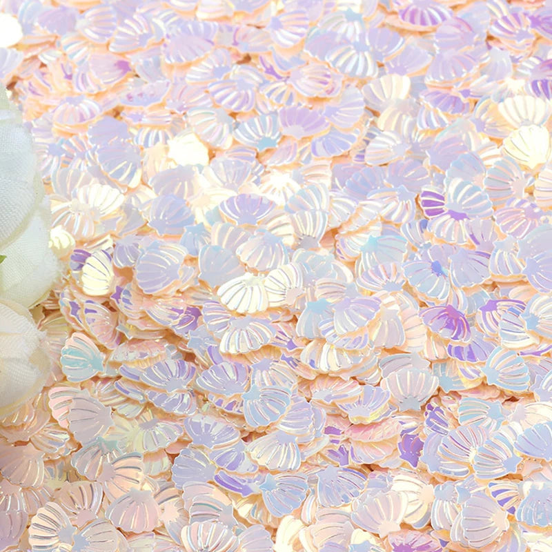 15g/Pack Iridescent Shining Shell Confetti Glitter DIY Supplies Baby Shower Girls Mermaid Birthday Party Decorations DIY Favors