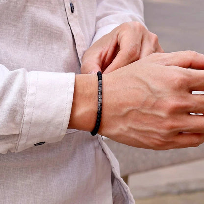 New Minimalist 4mm Bead Bracelet Unisex Emperor Onyx Small Stone Braclet Meditation Yoga Strand Braslet Couple Brazalete Pulsera