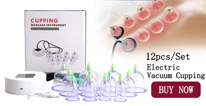 6Pcs Vacuum Cupping Sets with Pumping Gun Suction Cups Back Massage Body Cup Detox Anti Cellulite Cans Healthy Care Jars