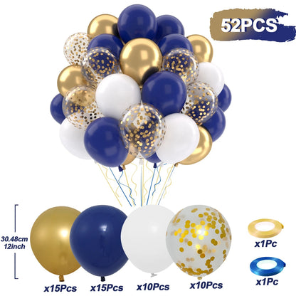 31/36/37/51/101Pcs Metallic Balloons Pearl Latex Balloon Gold Confetti Balloons for Birthday Weddings Baby Shower Party Decor