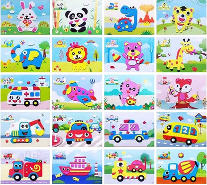 5/10/20Pcs/lot Kids DIY 3D EVA Foam Sticker Cartoon Animal Multi-patterns Styles Puzzles Game Art Craft Early Educational Toys