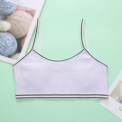 4 Pcs/Lot Children Breast Care Wireless Girls Bra 8-16 Years Hipster Cotton Teens Girl Teenage Underwear Kids Sports Vest