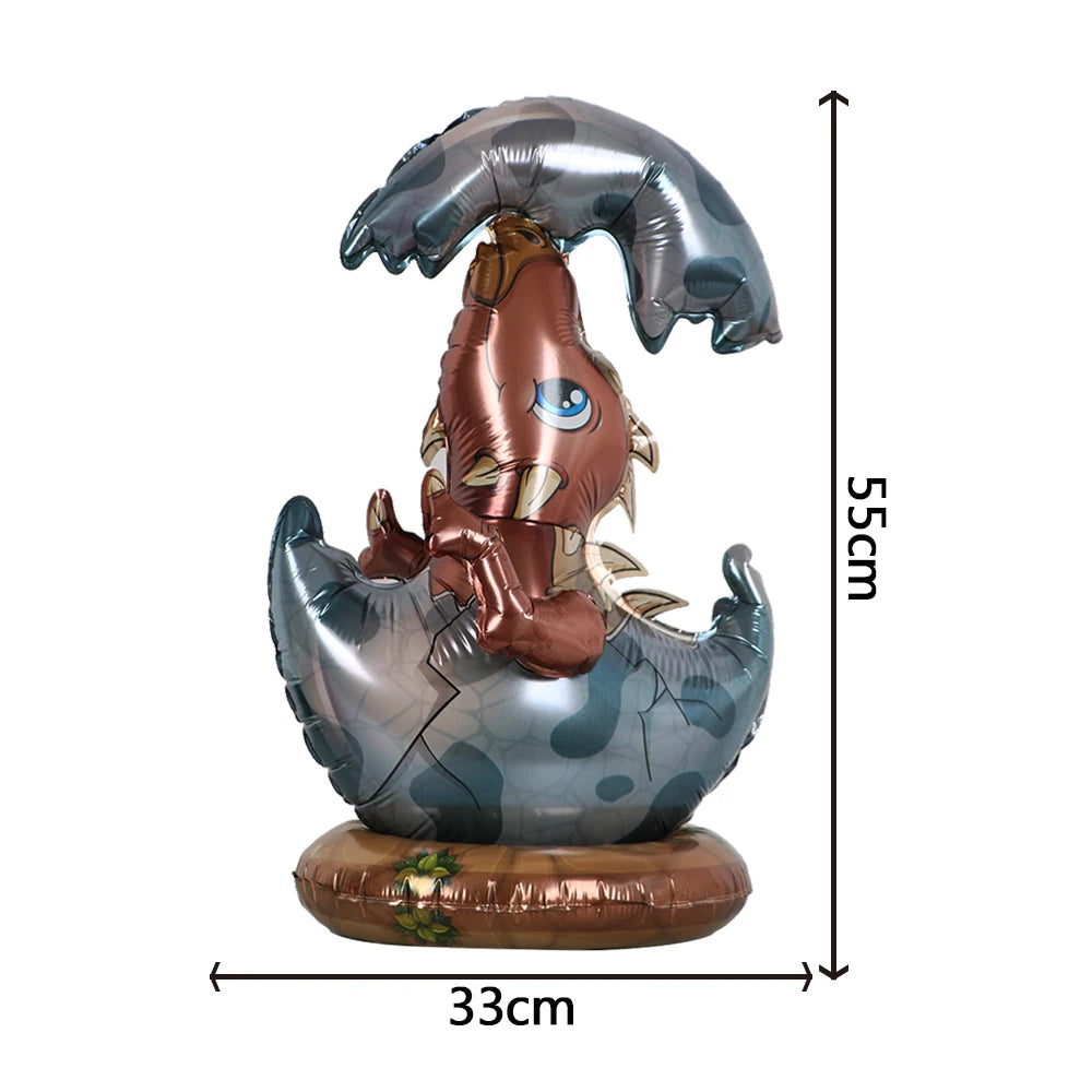 1pcs Large 4D Dinosaur Foil Balloons Jungle Animal Baby Boys Birthday Party Decors Jurassic Standind Dragon Kids Toys Air Globos