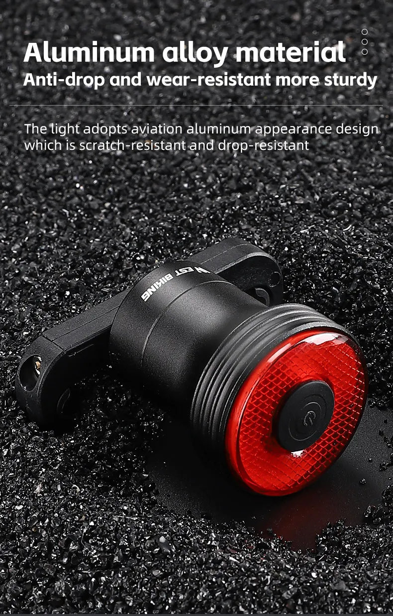 WEST BIKING Bike Rear Light Smart Brake Sensing Light Bicycle Tail Light Type-C Charging Taillight Road Cycling Accessories