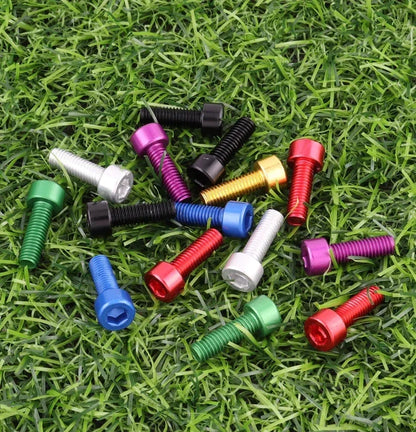 2pcs Bicycle Bottle Cage Screw M5 Aluminum Alloy Cycling Water Bottle Holder Bolts Hex Socket Fixing Screw MTB Bike Accessories
