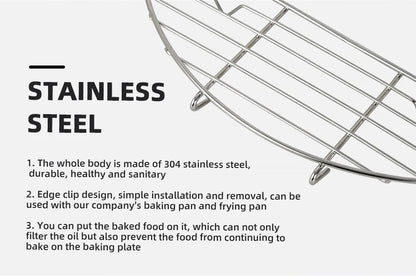 Outdoor Barbecue Net Steam Rack Stainless Steel Camping Barbecue Frying Pan Barbecue Meat Drain Anti Scorching Grill