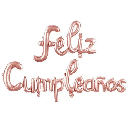 16-inch Spanish Happy Birthday Foil Balloon Set Birthday Party Decoration Feliz Cumpleaños Balloon Home Room Decor Birthday Gift