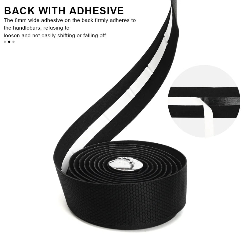 Bicycle Handlebar Tape With Bar End Plugs Non-Slip Shock Absorbing Ultralight Wear-Resistant Bike Handlebar Tape Cycling Strap
