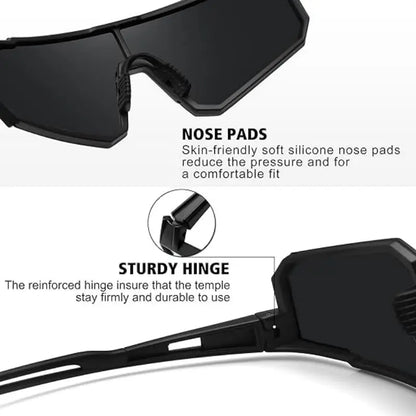 2023 New Outdoor Riding Sunglasses One-piece Bicycle Windscreen 9815 European and American MEN'S Sports Sunglasses