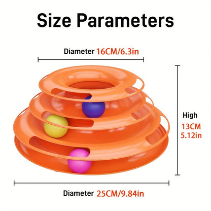 Cat Four Layer Turntable Toy Educational Play Track Tower Cat Teaser Toy For Indoor Cat Interactive Supply