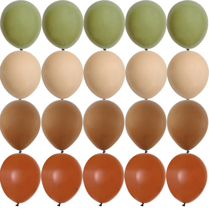 15/20PCS 10inch Vintage Balloons Retro Khaki Green Balloon Set for Wedding Anniversary Happy Birthday Party Decoration Supplies