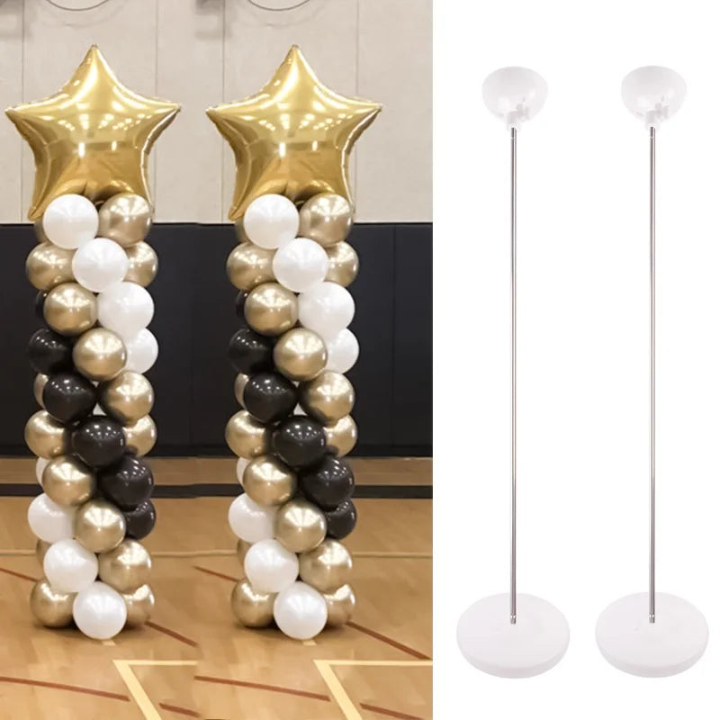 1/2set Adjustable Balloon Column Stand Metal Balloon Stand Holder with Plastic Base for Wedding Decor Birthday Baby Shower Party
