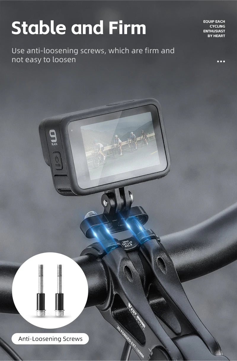 WEST BIKING Bike Bracket Front Light Lamp Holder Aluminum Alloy Extension Holder for Bicycle Computer Wahoo Bryton Garmin Bracke