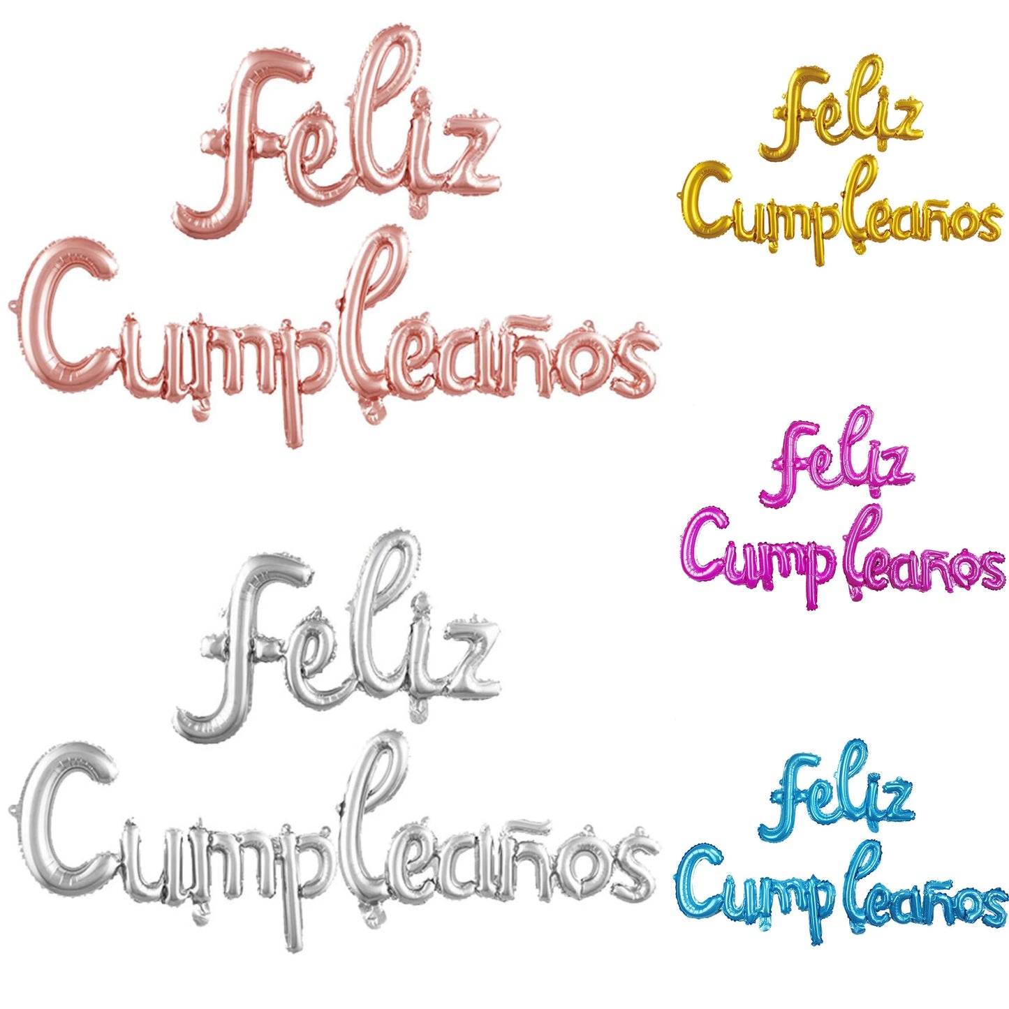 16-inch Spanish Happy Birthday Foil Balloon Set Birthday Party Decoration Feliz Cumpleaños Balloon Home Room Decor Birthday Gift