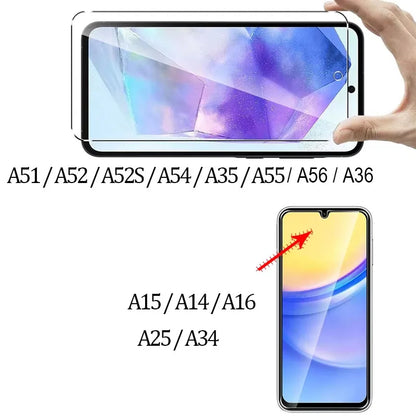 9H Screen Protector for Samsung A15 A16 A56 A36 A14 A25 A24 A55 A53 A52 A52S A51 A34 A35 Tempered Glass Samsung Galaxy A15