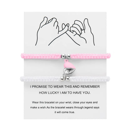 Handmade Heart Magnet Bracelet for Women Men Fashion Adjustable Braided Couple Bracelet Lovers Bestie Friendship Jewelry Sets