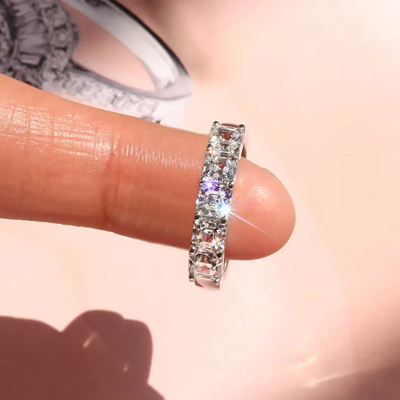 Simple Style Square Zirconia Rings Women Versatile Fashion Accessories for Engagement Women Daily Wearable Finger Jewelry