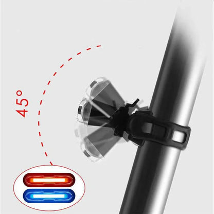 Bicycle Tail Light USB Rechargeable Bike Taillight Solar Power Long Endurance Cycling Rear Lamp Bright Mtb Warning Flashlight