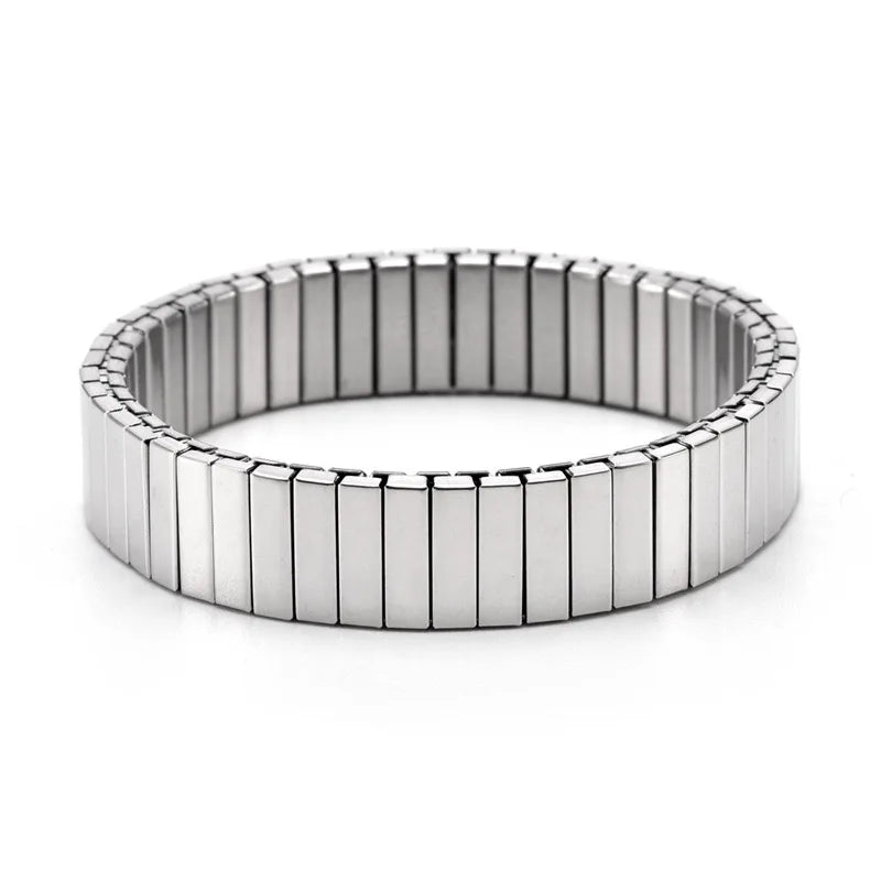 Titanium Steel Elastic Bracelet for Women.Heart Shape.1Pcs.Gold Plated Punk Jewelry.Hip Hop. New Design
